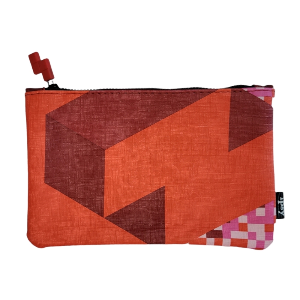 Ipsy Red Tetris Cosmetic Bag / Clutch (Bag Only) NWOT
